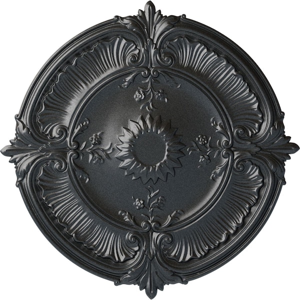 Ekena Millwork Attica Acanthus Leaf Ceiling Medallion (Fits Canopies up to 3 1/4"), 30 1/8"OD x 1 1/2"P, Pewter CM30ATPES - main